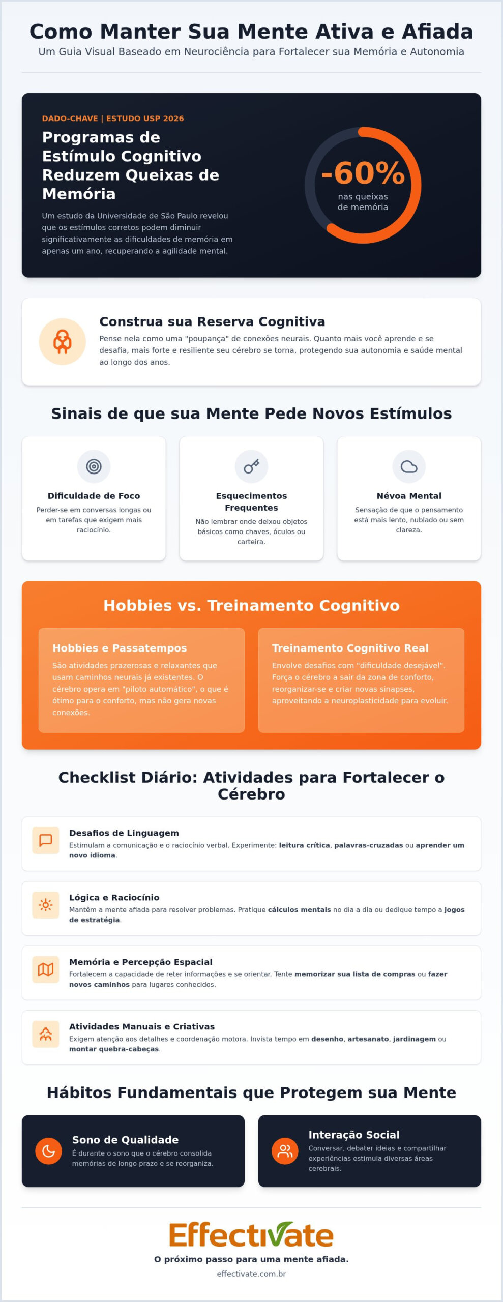 Atividades para manter a mente ativa: Checklist completo para 2026